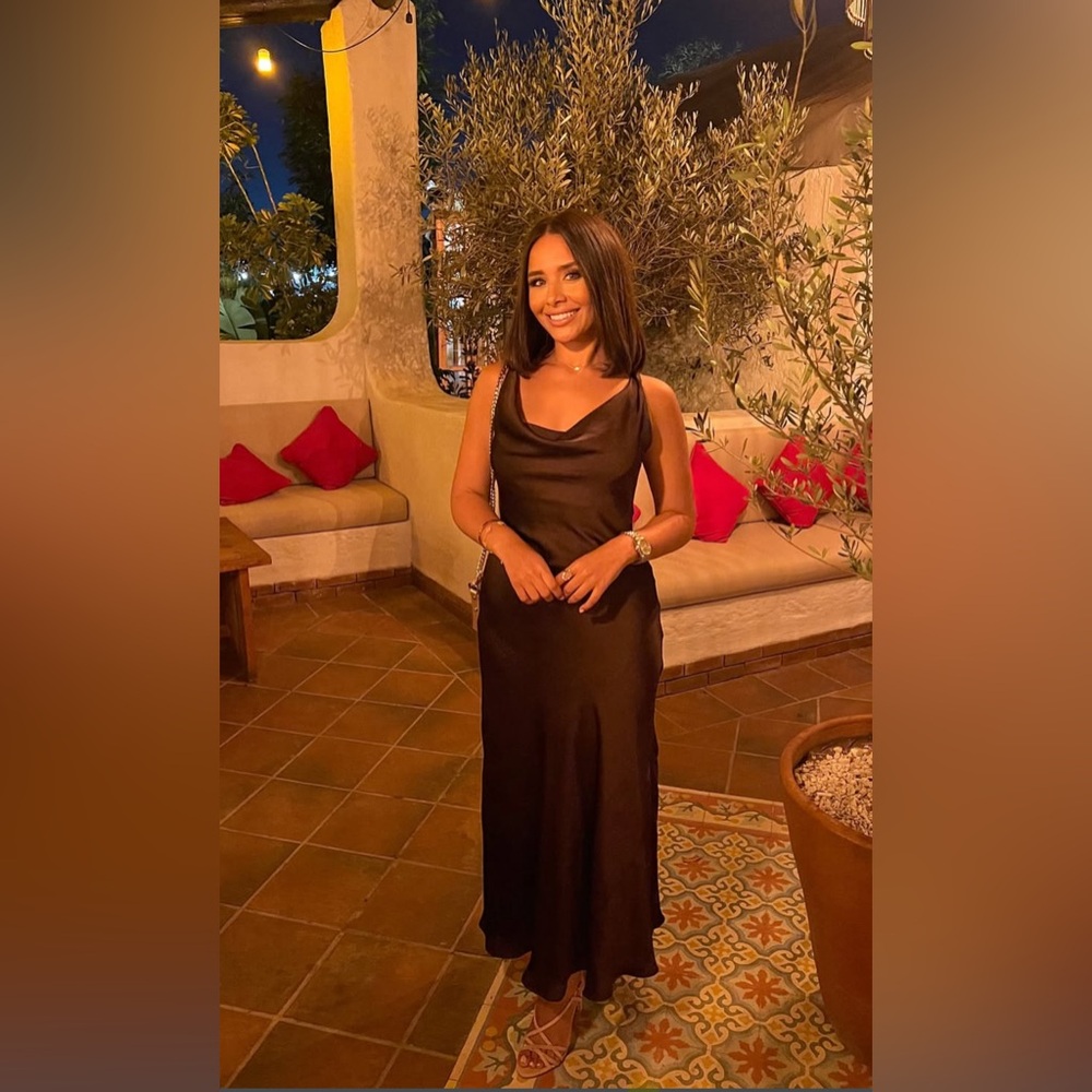 Elegant Brown Sleeveless Dress